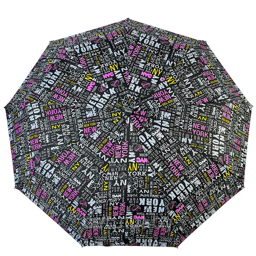 Зонт женский складной полуавтомат Diniya umbrellas "New York" (9 спиц усиленных) - фото 1 - id-p190714810