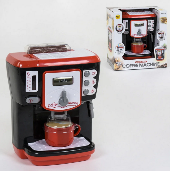 Детская игрушечная кофемашина кофеварка Kitchen Series 1513, работает от батареек, свет, звук - фото 1 - id-p190731214
