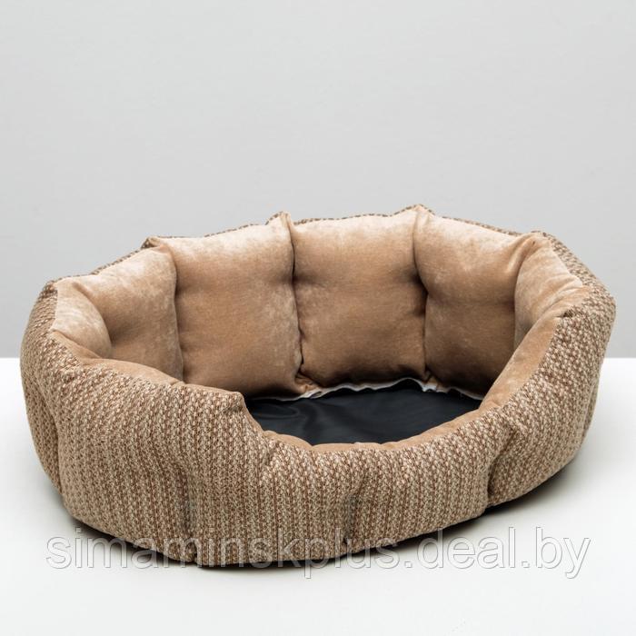 Лежанка для животных,мебельная ткань, холлофайбер, 50 х 40 х 15 см, в коричневых оттенках - фото 4 - id-p190733869