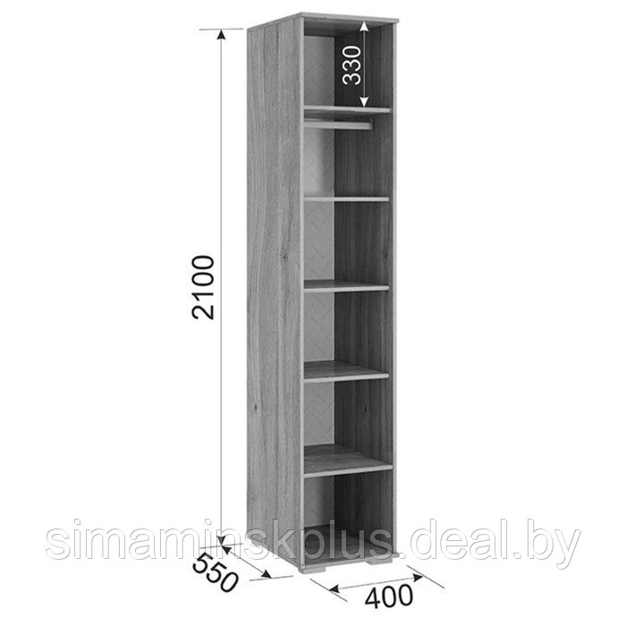 Шкаф однодверный «Лайк 01.01», 400 × 550 × 2100 мм, цвет дуб мария / графит - фото 2 - id-p190734861