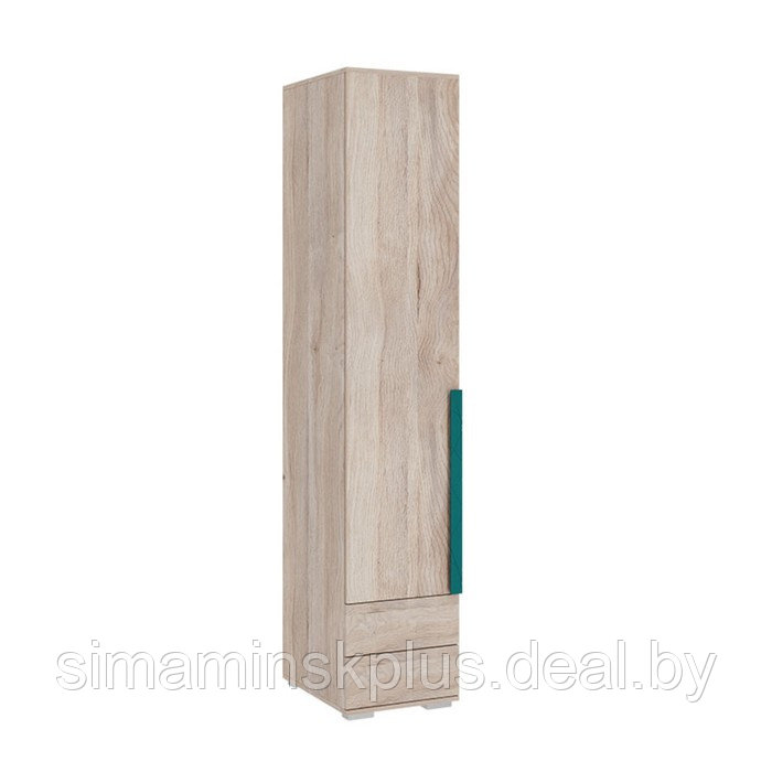 Шкаф однодверный «Лайк 54.01», 400 × 550 × 2100 мм, цвет дуб мария / изумруд - фото 1 - id-p190734886