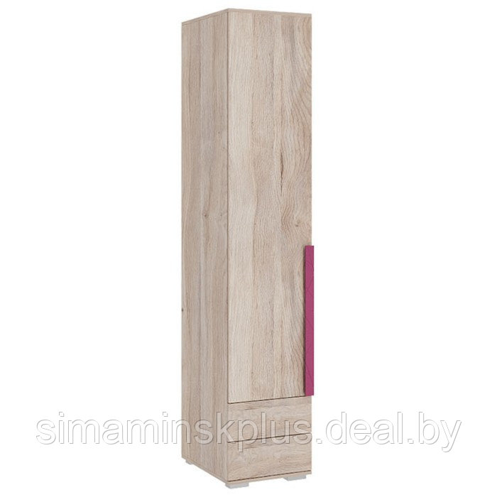 Шкаф однодверный «Лайк 54.01», 400 × 550 × 2100 мм, цвет дуб мария / фуксия - фото 1 - id-p190734890