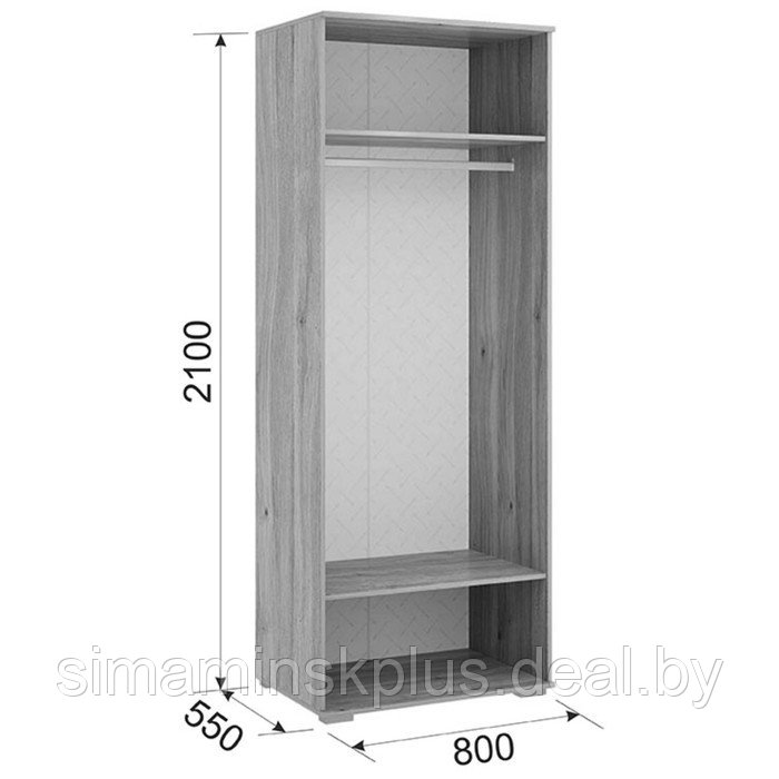 Шкаф двухдверный «Лайк 04.01», 800 × 550 × 2100 мм, цвет дуб мария / графит - фото 3 - id-p190734894