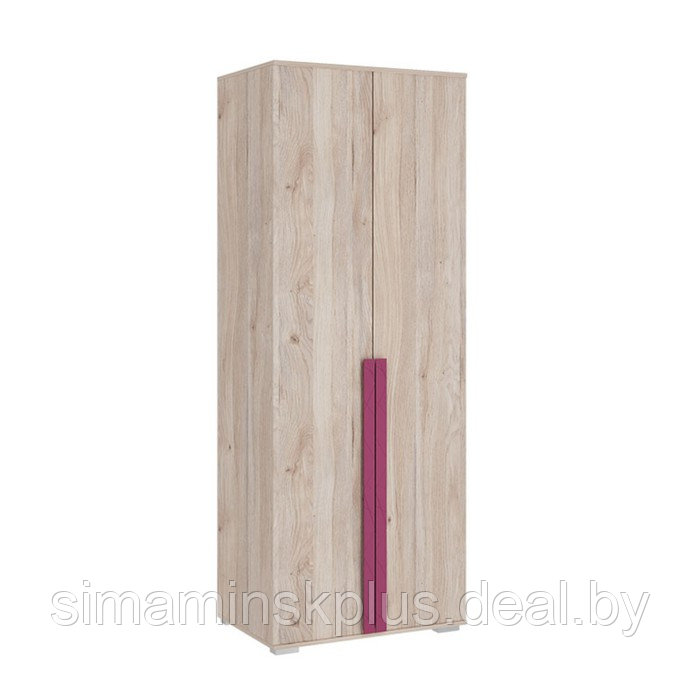 Шкаф двухдверный «Лайк 04.01», 800 × 550 × 2100 мм, цвет дуб мария / фуксия - фото 1 - id-p190734899