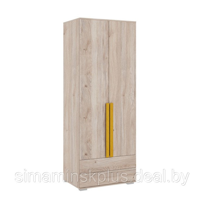 Шкаф двухдверный «Лайк 55.01», 800 × 550 × 2100 мм, цвет дуб мария / горчица - фото 1 - id-p190734911