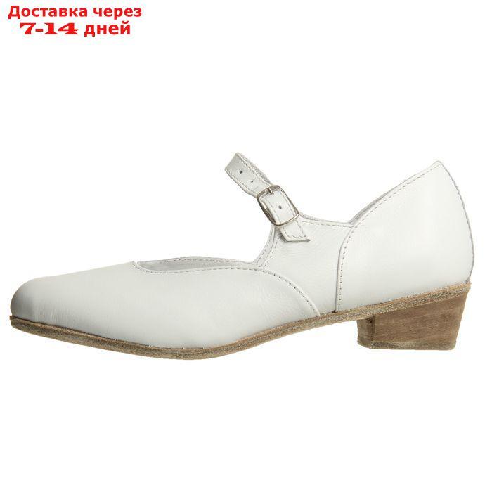 Туфли народные женские, длина по стельке 20,5 см, цвет белый - фото 2 - id-p190534396