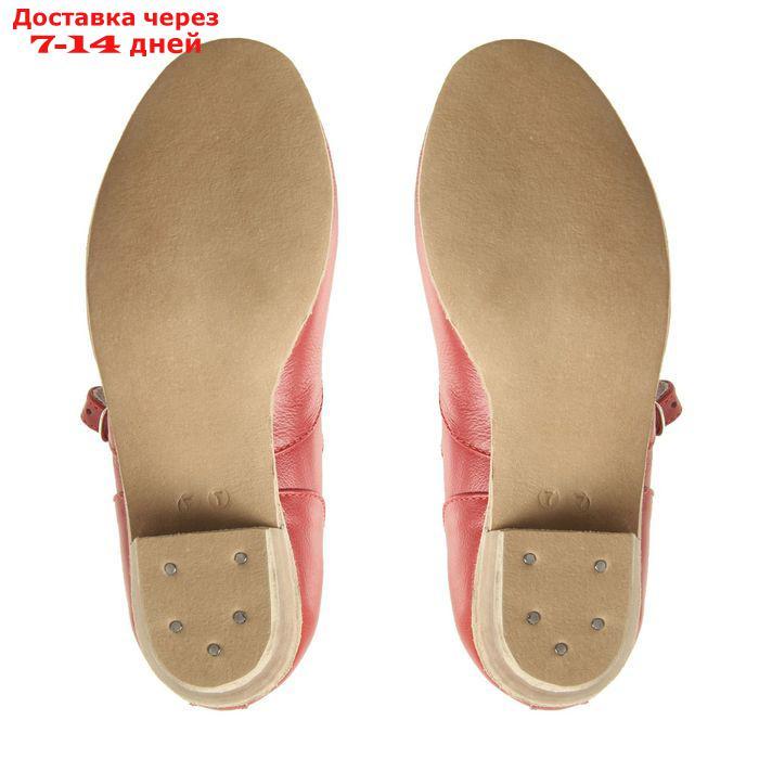Туфли народные женские, длина по стельке 22,5 см, цвет красный - фото 4 - id-p190534402