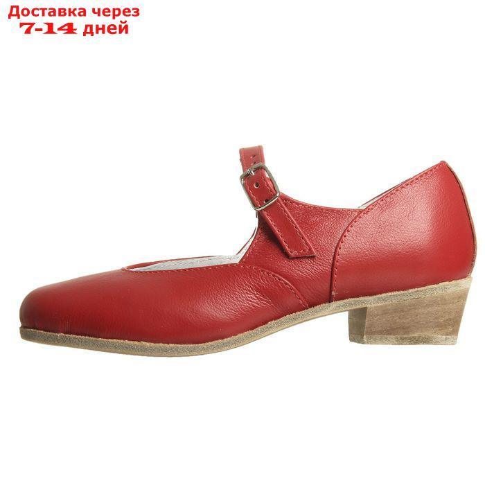 Туфли народные женские, длина по стельке 20,5 см, цвет красный - фото 2 - id-p190534409