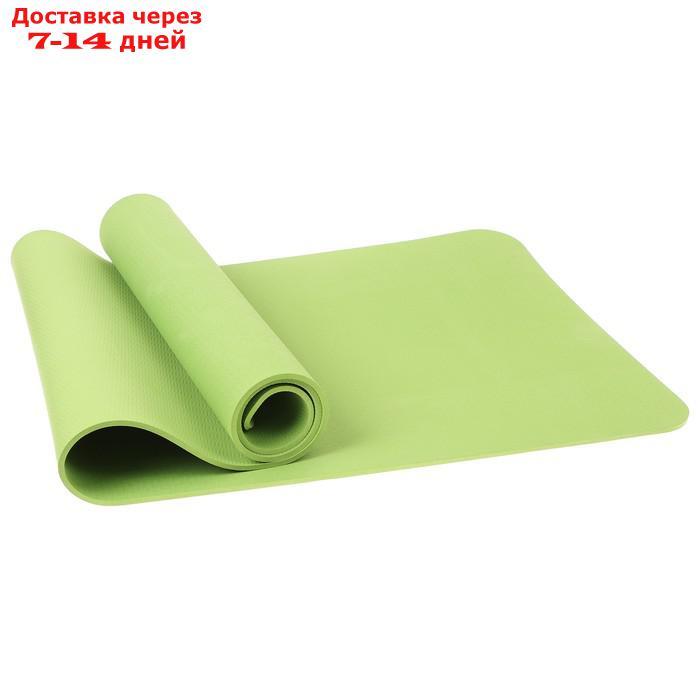 Коврик для йоги 183 × 61 × 0,6 см, цвет зелёный - фото 6 - id-p190534760