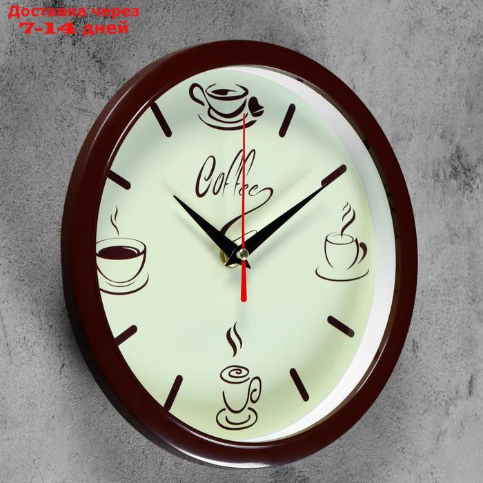 Часы настенные круглые "Coffee", обод коричневый, 22х22 см - фото 2 - id-p190528340