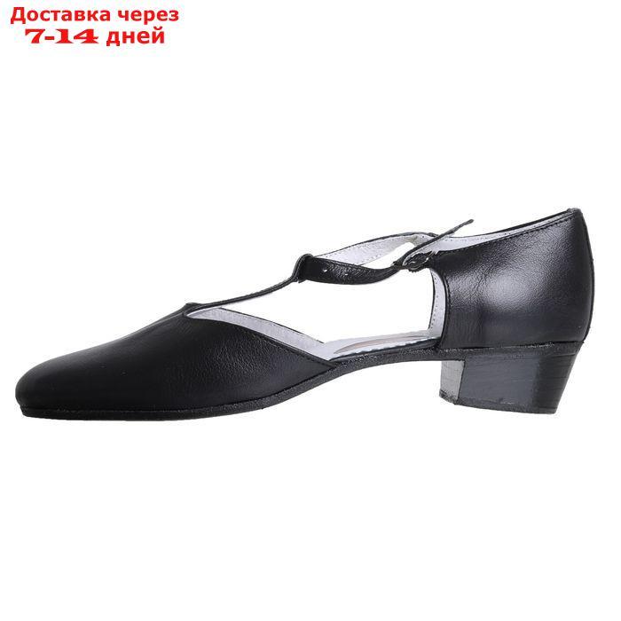 Туфли репетиторские женские, длина по стельке 24,5 см, цвет чёрный - фото 2 - id-p190534386