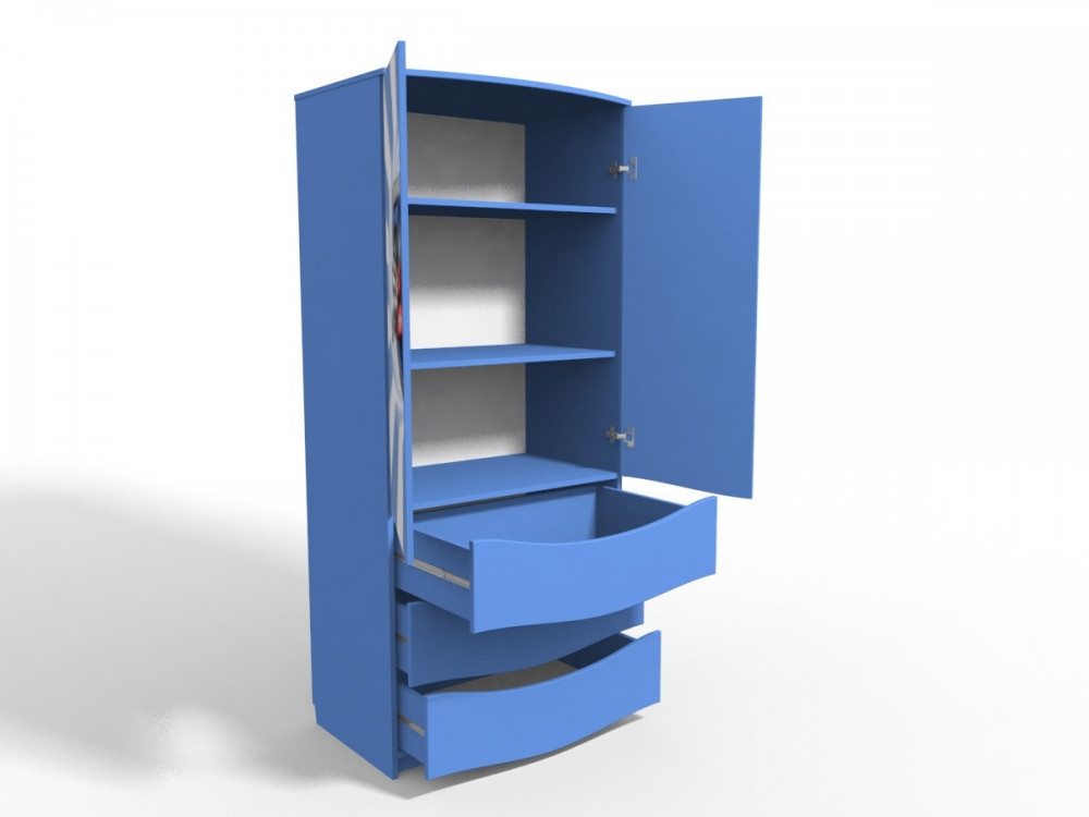 Шкаф с ящиками"Бамбли" Синий - фото 2 - id-p24147913