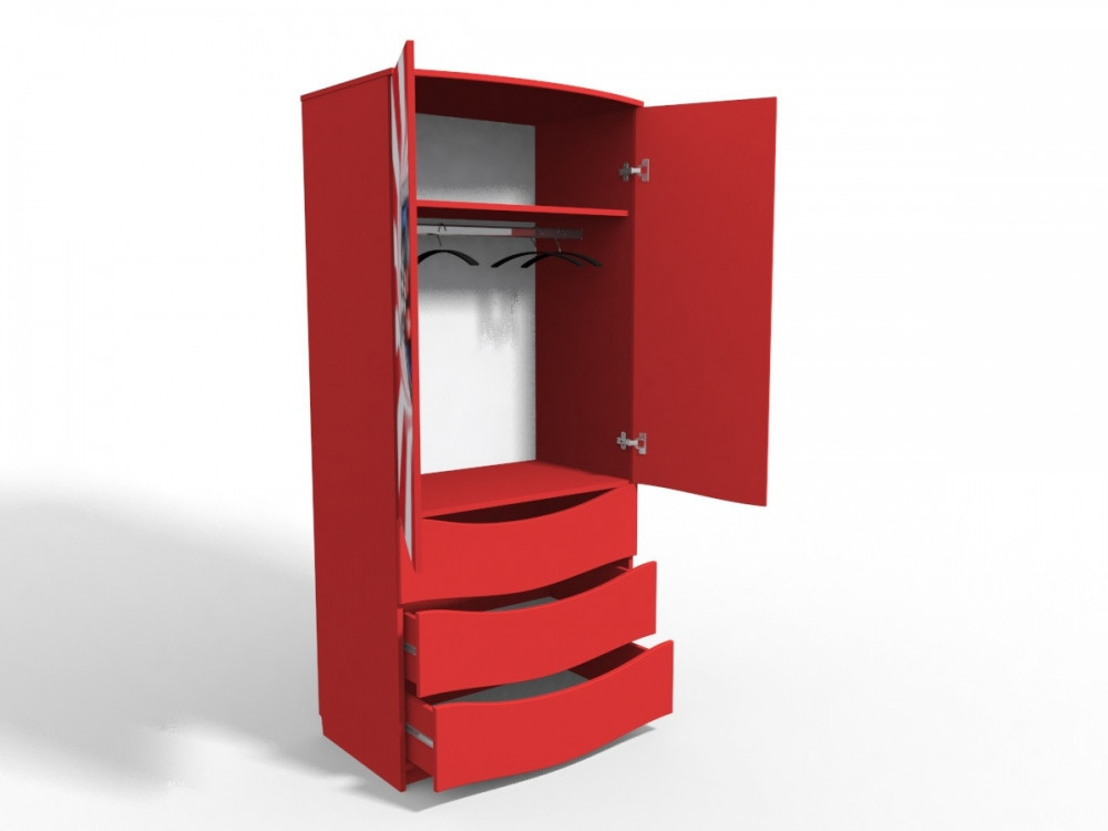 Шкаф с ящиками"Бамбли" Красный - фото 3 - id-p24147919