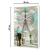 Часы-картина настенные, серия: Интерьер, "Париж", плавный ход, 57 х 35 х 4 см