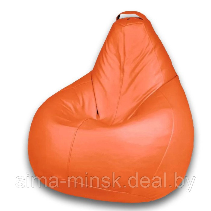 Кресло-мешок «Груша» Позитив Кольт, размер M, диаметр 70 см, высота 90 см, искусственная кожа, цвет оранжевый - фото 1 - id-p190815125