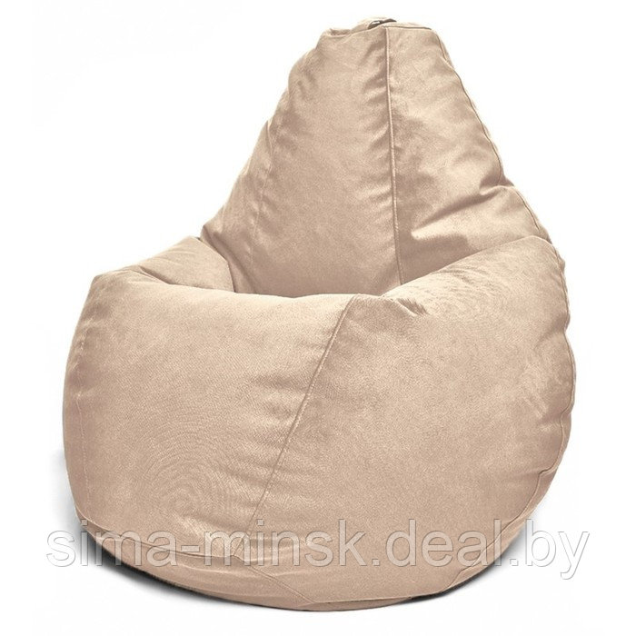 Кресло-мешок «Груша» Позитив Maserrati, размер XL, диаметр 95 см, высота 125 см, велюр, цвет песок - фото 1 - id-p190815406