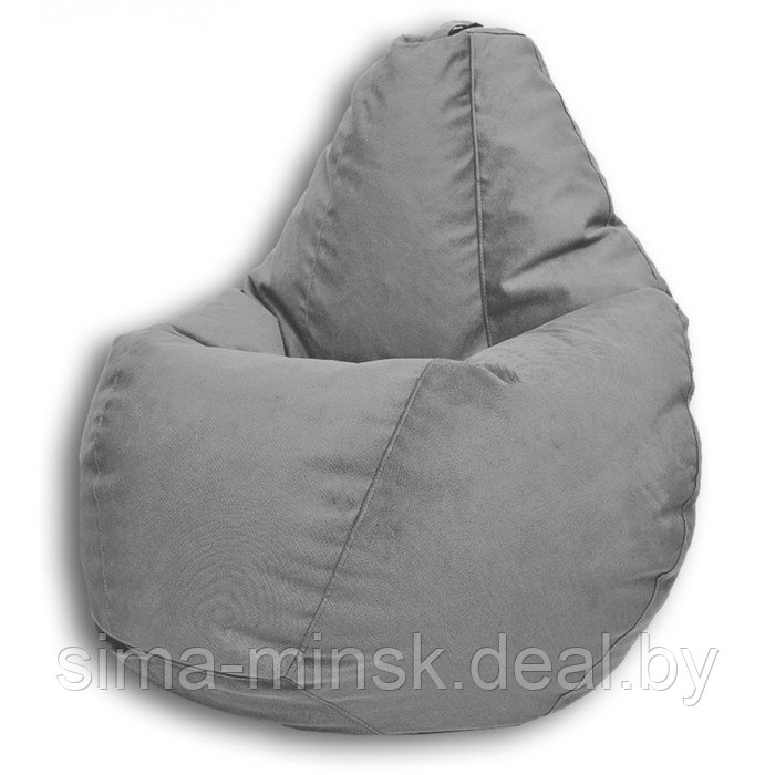 Кресло-мешок «Груша» Позитив Lovely, размер L, диаметр 80 см, высота 100 см, велюр, цвет дымчато-серый - фото 2 - id-p190815298
