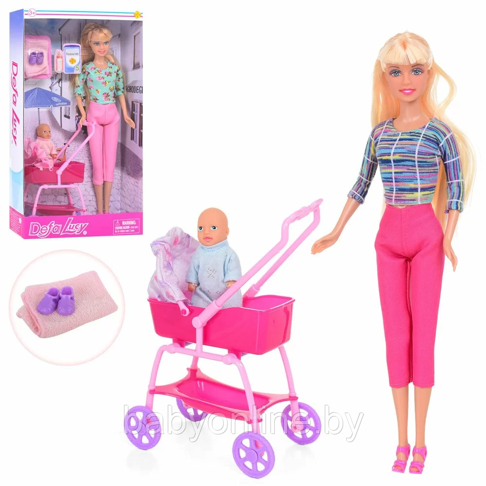 Набор кукла Барби с коляской Дефа Defa Lucy арт 8358 - фото 1 - id-p190822748