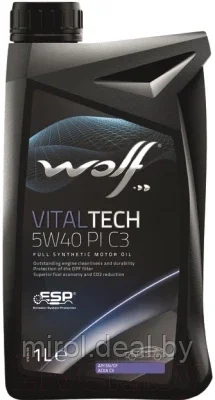 Моторное масло WOLF VitalTech 5W40 PI C3 / 21116/1 - фото 1 - id-p190853042