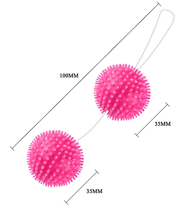 Розовые анально-вагинальные шарики с мягкими шипами - фото 4 - id-p190859992