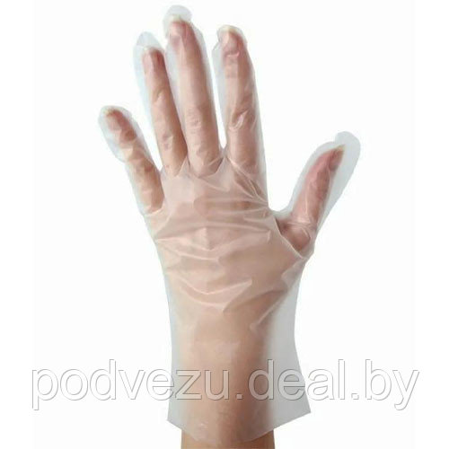 Одноразовые перчатки из термопластэластомера прозрачные, 200 штук (размер М, L) Deltagrip - фото 2 - id-p140348052