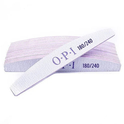 Пилки OPI для ногтей полумесяц 180/240 грит, 25 шт.