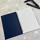 Скетчбук блокнот Sketchbook с плотными листами для рисования (А5, бумага в клетку, спираль, 40 листов) Синяя, фото 9