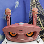 Беспроводная семейная Караоке система SDRD  SD-306 с двумя микрофонами в комплекте Розовый, фото 5