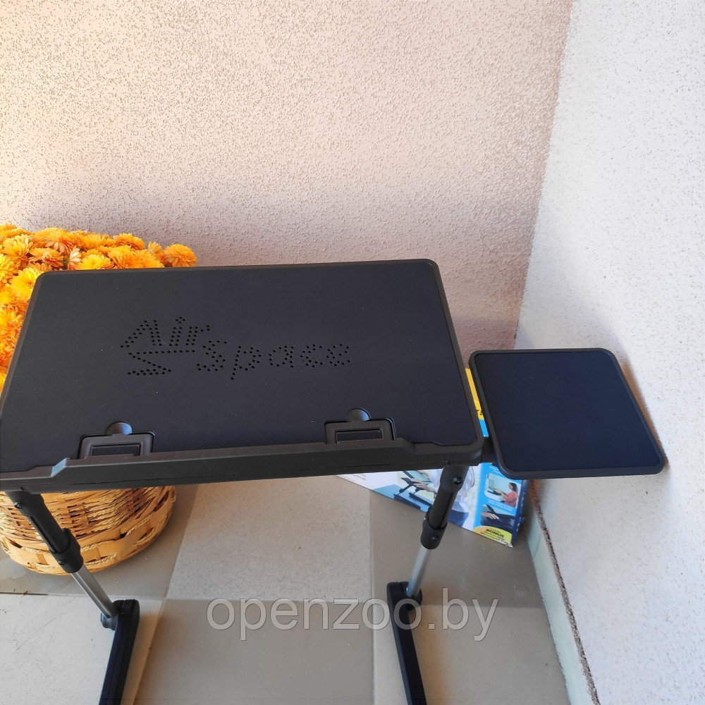 Складной cтолик-трансформер для ноутбука/планшета с охлаждением (1 вентилятор) AirSpace с подставкой для мыши - фото 5 - id-p190874765