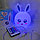 Cветильник  ночник Зайка с лапками из мягкого силикона ALILU с пультом управления Синие ушки, фото 7