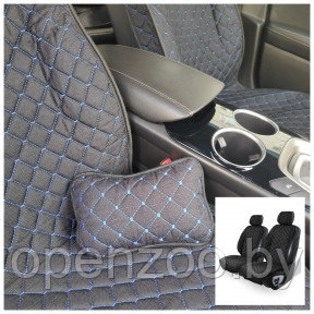 Модельные автонакидки на передние сиденья (льняной комплект) PREMIUM с боковой частью ПОДУШКА в подарок - фото 1 - id-p190874818