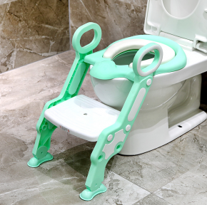 Детское сиденье накладка на унитаз с лестницей Potty Training Seat/ мягкое сидение  Мятный