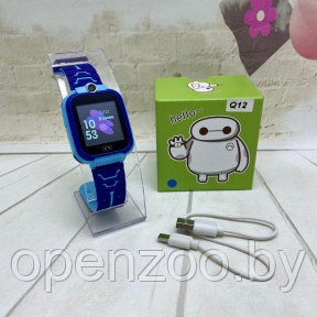 Детские умные часы Smart Baby Watch с gps Q12 Голубые с фиолетовым - фото 1 - id-p170108998