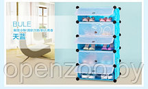 Универсальный модульный шкаф для одежды, обуви, игрушек Plastic Storage Cabinet Голубой Classic 5 полок