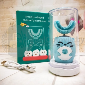 Детская электрическая зубная щетка Smart U-Shaped Childrens Toothbrush 360 градусов (3 режима работы) Синяя - фото 1 - id-p166171032