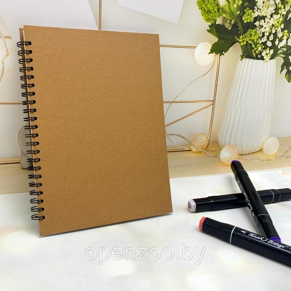 Скетчбук блокнот Sketchbook с плотными листами для рисования (А5, бумага в клетку, спираль, 40 листов) - фото 2 - id-p190874851