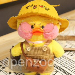 Мягкая игрушка уточка Лалафанфан (Lalafanfan duck), плюшевая уточка кукла в очках TikTok/ТикТок - фото 1 - id-p169546046