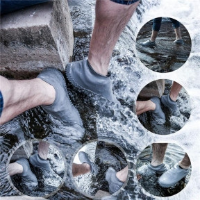 Бахилы (чехлы на обувь) от дождя  и песка многоразовые силиконовые Waterproof Silicone Shoe. Суперпрочные