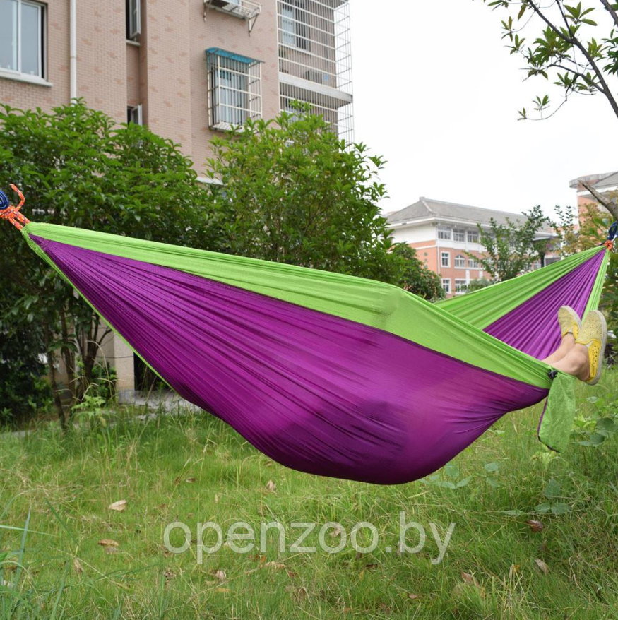 Гамак подвесной двухместный Hammock Swing Ультралёгкий и сверхпрочный (Крепления в комплекте) 270х140 см Цвет: - фото 4 - id-p187110332