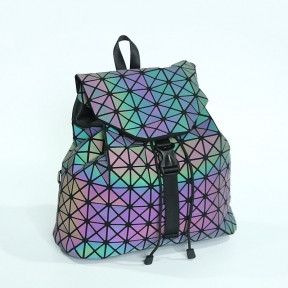 Светящийся неоновый рюкзак-сумка Хамелеон. Светоотражающий рюкзак Ромбы - фото 1 - id-p109389132
