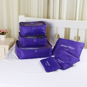 Набор дорожных сумок для путешествий Laundry Pouch, 6 шт Фиолетовый - фото 1 - id-p109389159