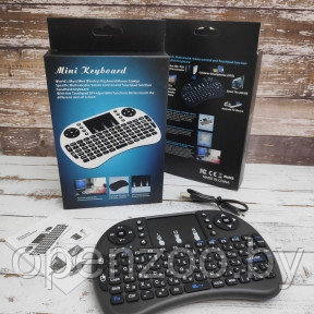 Беспроводная USB клавиатура джойстик с тачпадом для TV Mini Keyboard (клавиатура на русском и английском