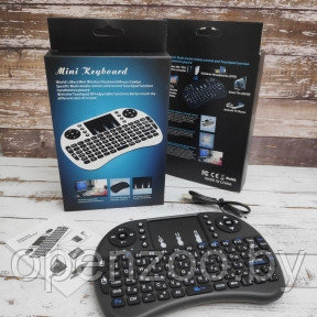 Беспроводная USB клавиатура джойстик с тачпадом для TV Mini Keyboard (клавиатура на русском и английском - фото 1 - id-p106117997