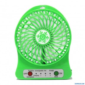 Мини вентилятор USB Fashion Mini Fan, 3 скорости обдува (заряжается от USB) Зеленый - фото 1 - id-p127185813