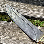 Нож разделочный в кожаном футляре Кизляр России Дамасская сталь / цветная рукоять карельская береза  Барс, фото 7