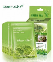 Маска для лица с экстрактом зелёного чая Dear she GREEN TEA BLACKHEADS REMOVALS, 20гр