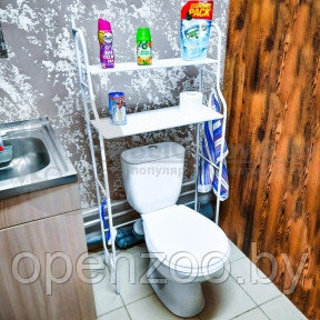 Стеллаж - полка напольная Washing machine storage rack для ванной комнаты  2 Полки Над бочком унитаза 136х45