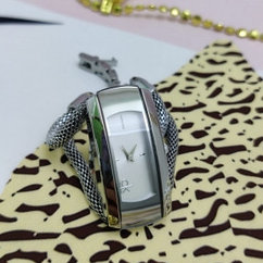 Часы браслет женские СК прямоугольная форма  Серебро