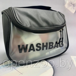 Прозрачная дорожная косметичка Washbag для путешествий с ручкой Черная