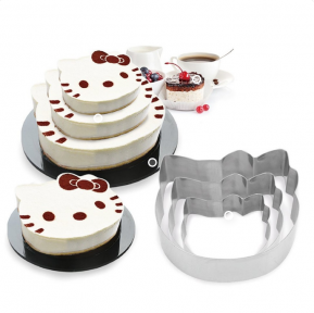 Формы из нержавеющей стали (кольцо для торта) Cake Baking Tool (3 шт) КИТТИ Kitty - фото 1 - id-p109390197